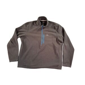 L.L. Bean Fleece Pullover Mens XL Gray Quarter Zip Chest Pocket 1/2 Zip Pocket